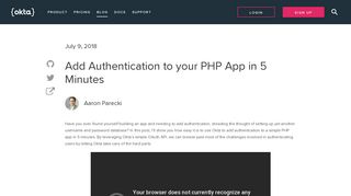Add Authentication to your PHP App in 5 Minutes | Okta Developer