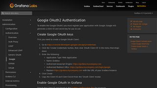 Google OAuth2 Authentication | Grafana Documentation