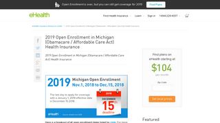2019 Open Enrollment in Michigan - eHealth Insurance