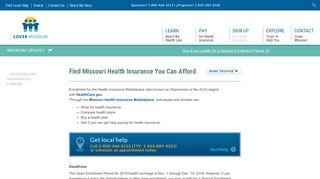 Sign Up for Health Insurance - Cover Missouri