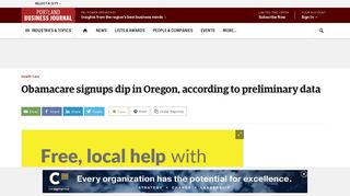 Obamacare signups dip in Oregon, according to preliminary data ...
