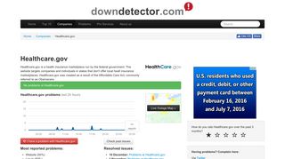 Healthcare.gov down? Current outages and problems | Downdetector