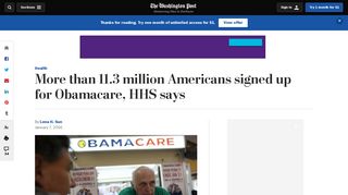 More than 11.3 million Americans signed up for Obamacare, HHS ...