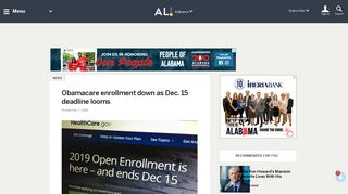 Obamacare enrollment down as Dec. 15 deadline looms - al.com