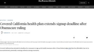 Covered California health plan extends signup deadline after ...