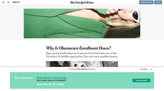 Why Is Obamacare Enrollment Down? - The New York Times