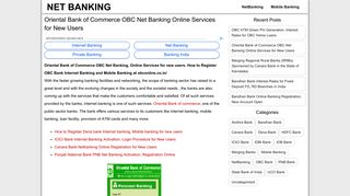 OBC Net Banking Registration Oriental Bank of Commerce Online ...