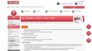 Net Banking / Credit / Debit Card - BSES Rajdhani Power Limited