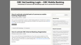 OBC Net banking Login - OBC Mobile Banking
