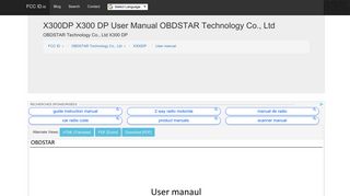X300DP X300 DP User Manual OBDSTAR Technology Co., Ltd - FCC ID
