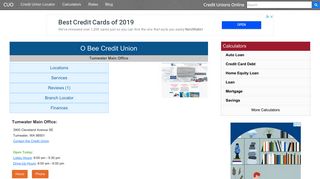 O Bee Credit Union - Tumwater, WA - Credit Unions Online