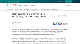 OrthoCarolina achieves MIPS reporting success using OBERD