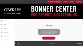Login | Oberlin College Bonner Center for Service and Learning