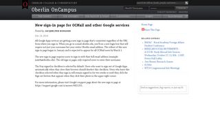 New sign-in page for OCMail and other Google ... - Oberlin College