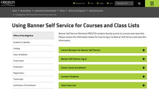 Using PRESTO for Courses and Class Lists | Oberlin College and ...