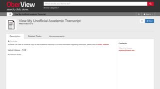 View My Unofficial Academic Transcript (PRESTO/Banner 8) | OberView