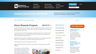 Donor Rewards - Oklahoma Blood Institute
