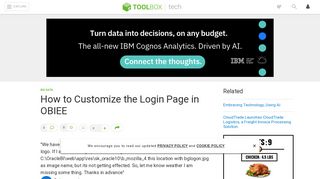 How to Customize the Login Page in OBIEE - IT Toolbox