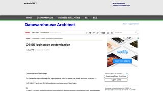 OBIEE login page customization ~ Datawarehouse Architect