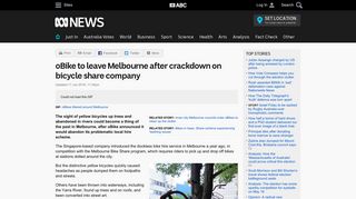 oBike to leave Melbourne after crackdown on bicycle share company ...