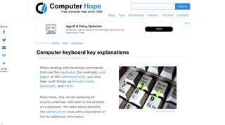 Computer keyboard key explanation - Computer Hope