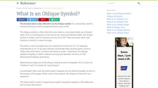 What Is an Oblique Symbol? | Reference.com