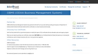 OBMS (ODAA Business Management System) | IdenTrust