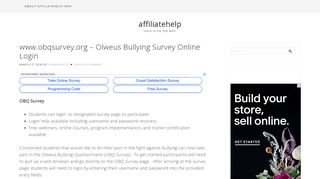 www.obqsurvey.org - Olweus Bullying Survey Online Login | affiliatehelp