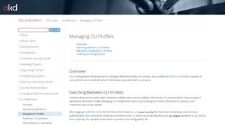 Managing CLI Profiles | CLI Reference | OKD Latest