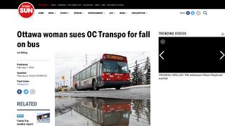 Ottawa woman sues OC Transpo for fall on bus | Ottawa Sun