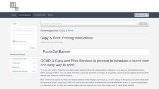 Copy & Print: Printing Instructions - OCAD University