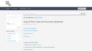 Copy & Print: Fees and Accounts (Students) - OCAD University