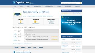 Ocala Community Credit Union Reviews and Rates - Florida