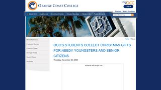 occ's students collect christmas gifts for needy ... - Orange Coast College