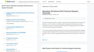 Operation Christmas Child Technical Support Associate Job in Boone ...