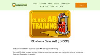 Oklahoma Class A/B (by OCC) – UST Training