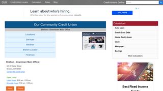 Our Community Credit Union - Shelton, WA - Credit Unions Online