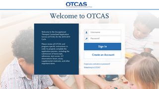 OTCAS | Applicant Login Page