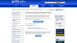 Courses From Approved Providers (APP) - AOTA