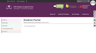 Student Portal - Ottawa-Carleton District School Board