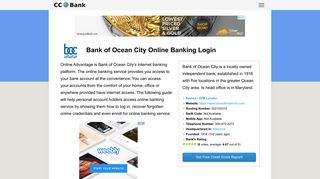 Bank of Ocean City Online Banking Login - CC Bank