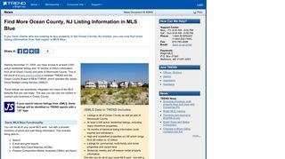 Find More Ocean County, NJ Listing Information in MLS Blue – TREND