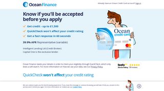 Find out if you'll be accepted for the Ocean Credit Card before you ...