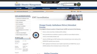 Orange County, California - EMT Accreditation