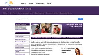 Child Care Training | OCFS