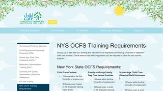 NYS OCFS Training Requirements | Child Care Resource Network