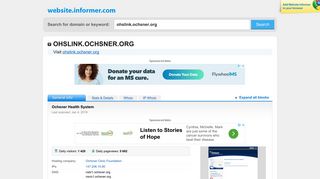 ohslink.ochsner.org at WI. Ochsner Health System - Website Informer