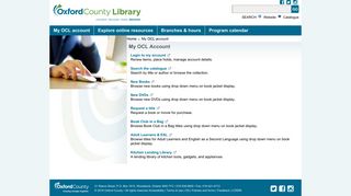 Login to your OCL account - Oxford County Library