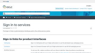 Sign in to services - OCLC Support
