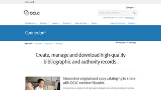 Connexion cataloging tool - OCLC